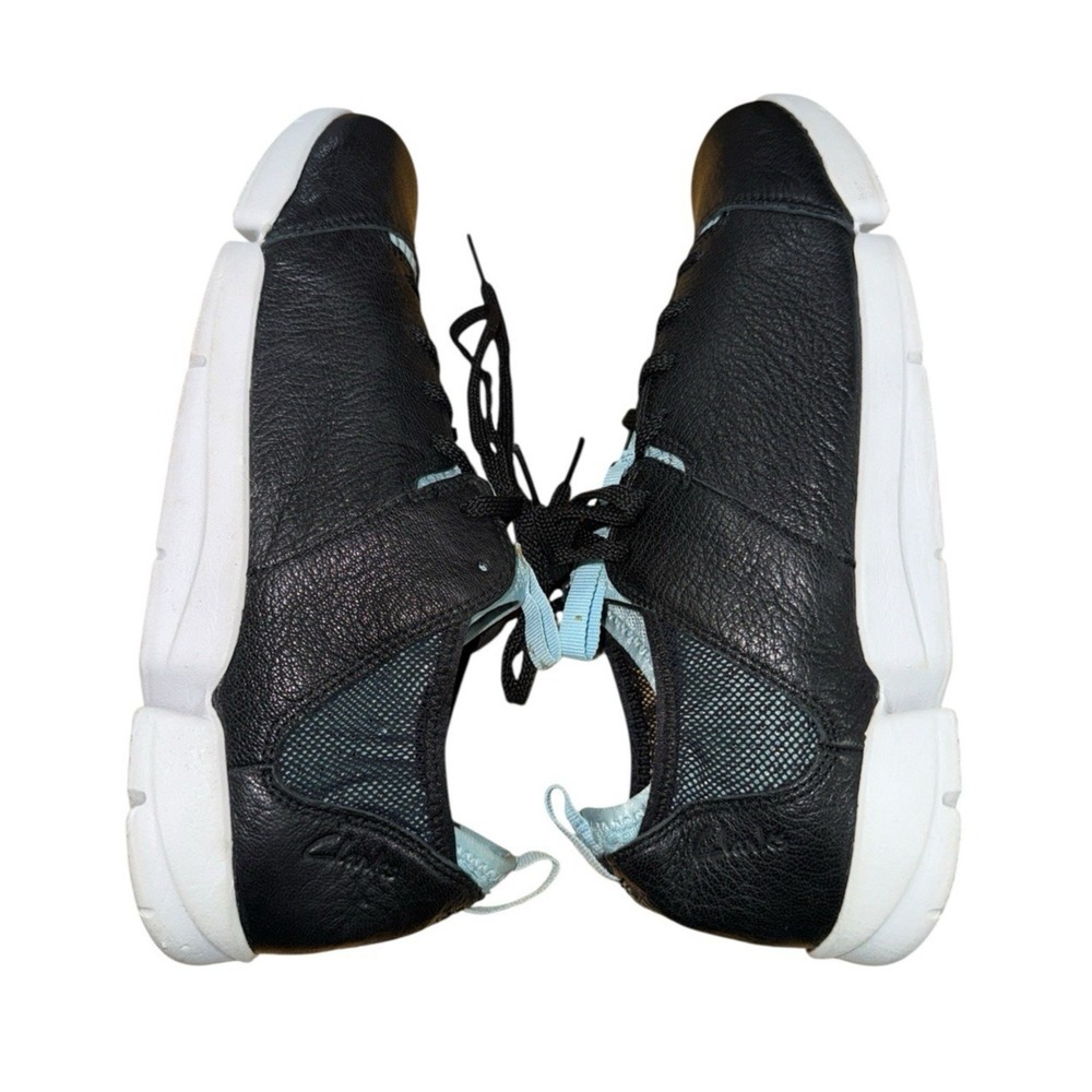Clarks Trigenic Active Womens 8.5M Pre-Owned Sneakers Black Leather 26117721 - Picture 10 of 13